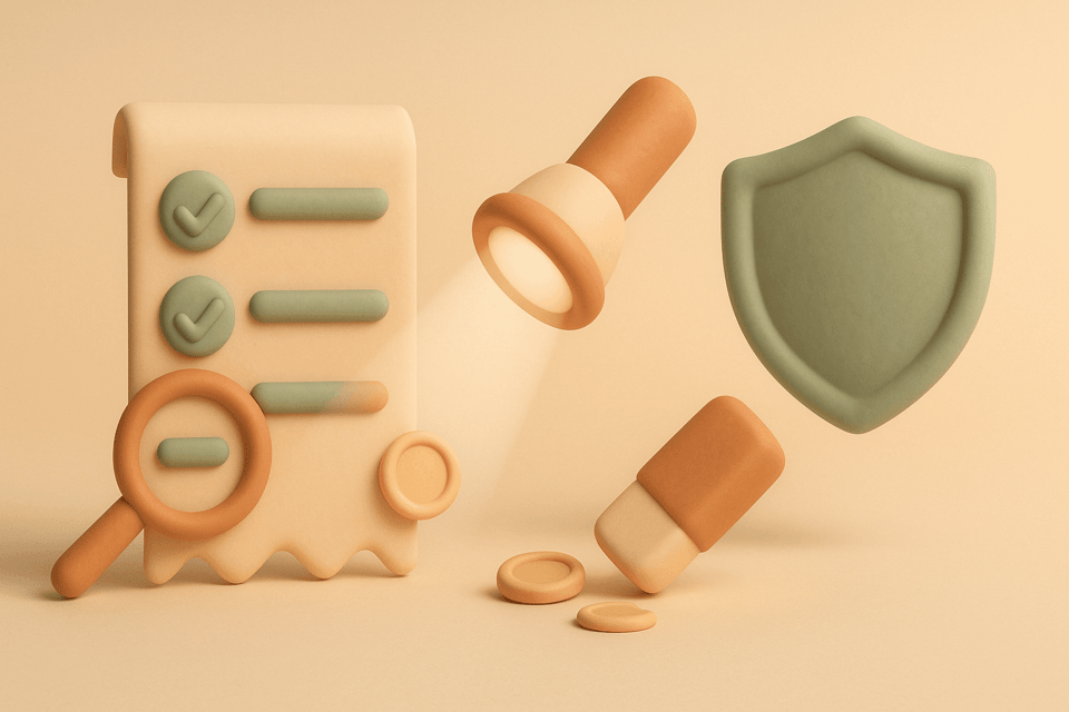 Clay bill with magnifying glass revealing hidden charges