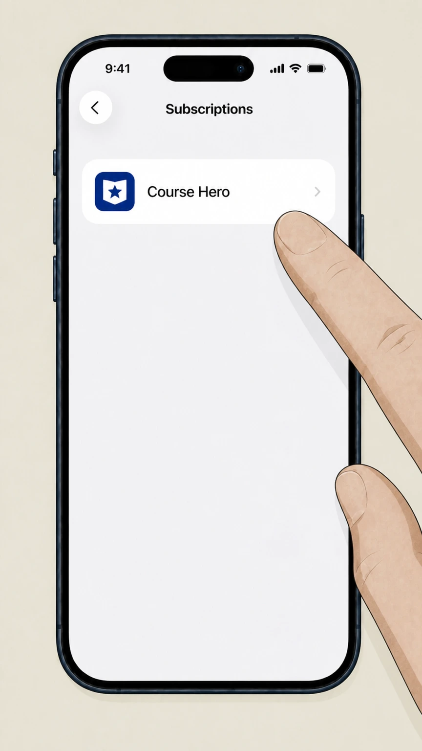 Course Hero cancellation: Select Course Hero