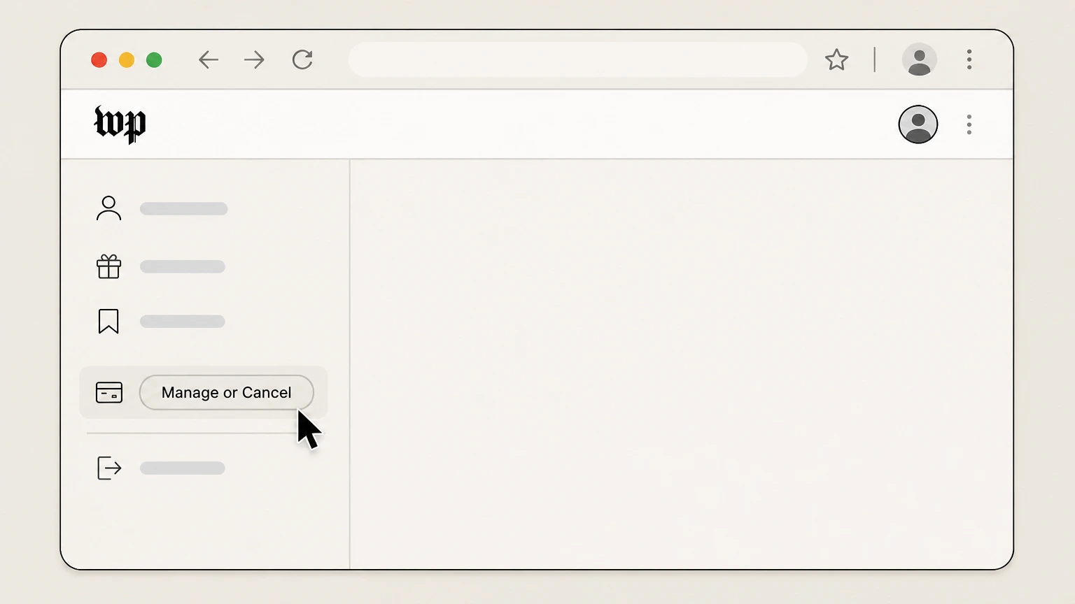 Washington Post cancellation: Choose Manage or Cancel