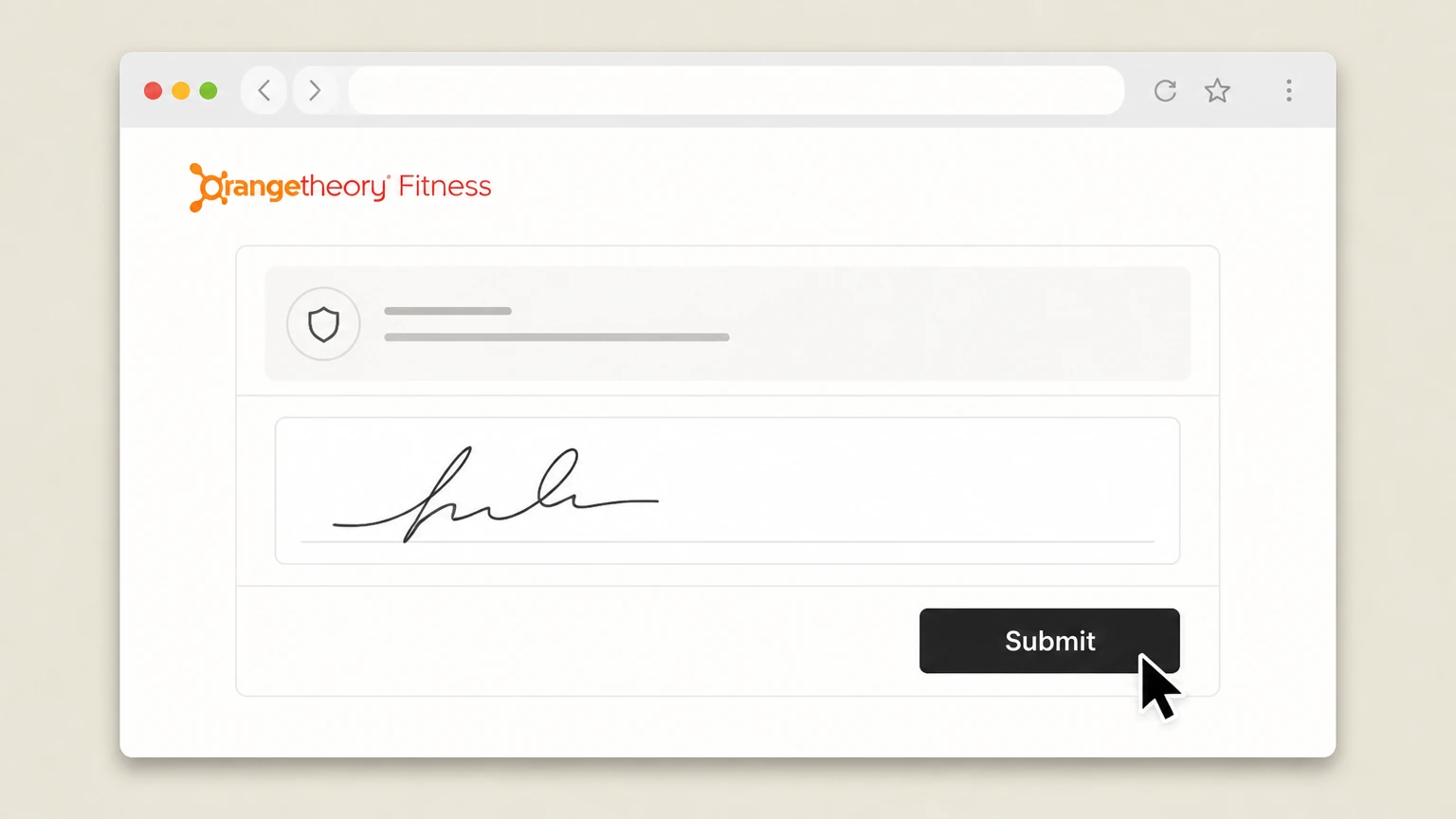 Editorial illustration for Sign and submit the request in the Orangetheory Fitness website cancellation route