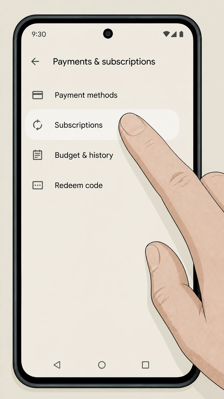 Aaptiv google-play cancellation: Open Subscriptions