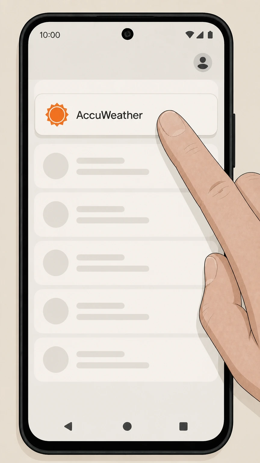 AccuWeather Google Play (Android‑billed AccuWeather subscription) cancellation: Select the AccuWeather subscription