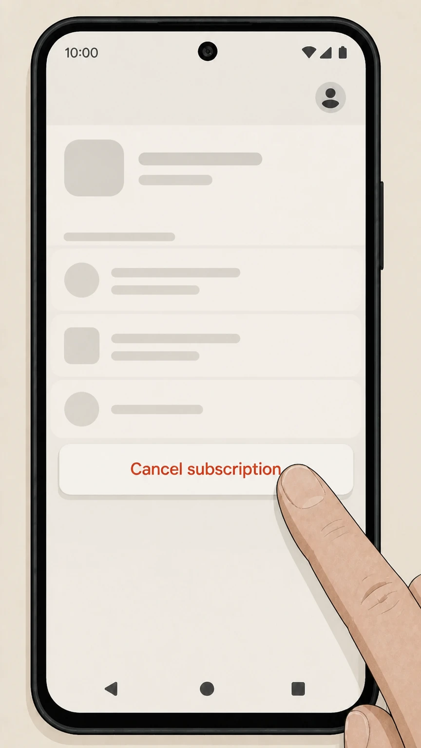 AccuWeather Google Play (Android‑billed AccuWeather subscription) cancellation: Tap Cancel subscription