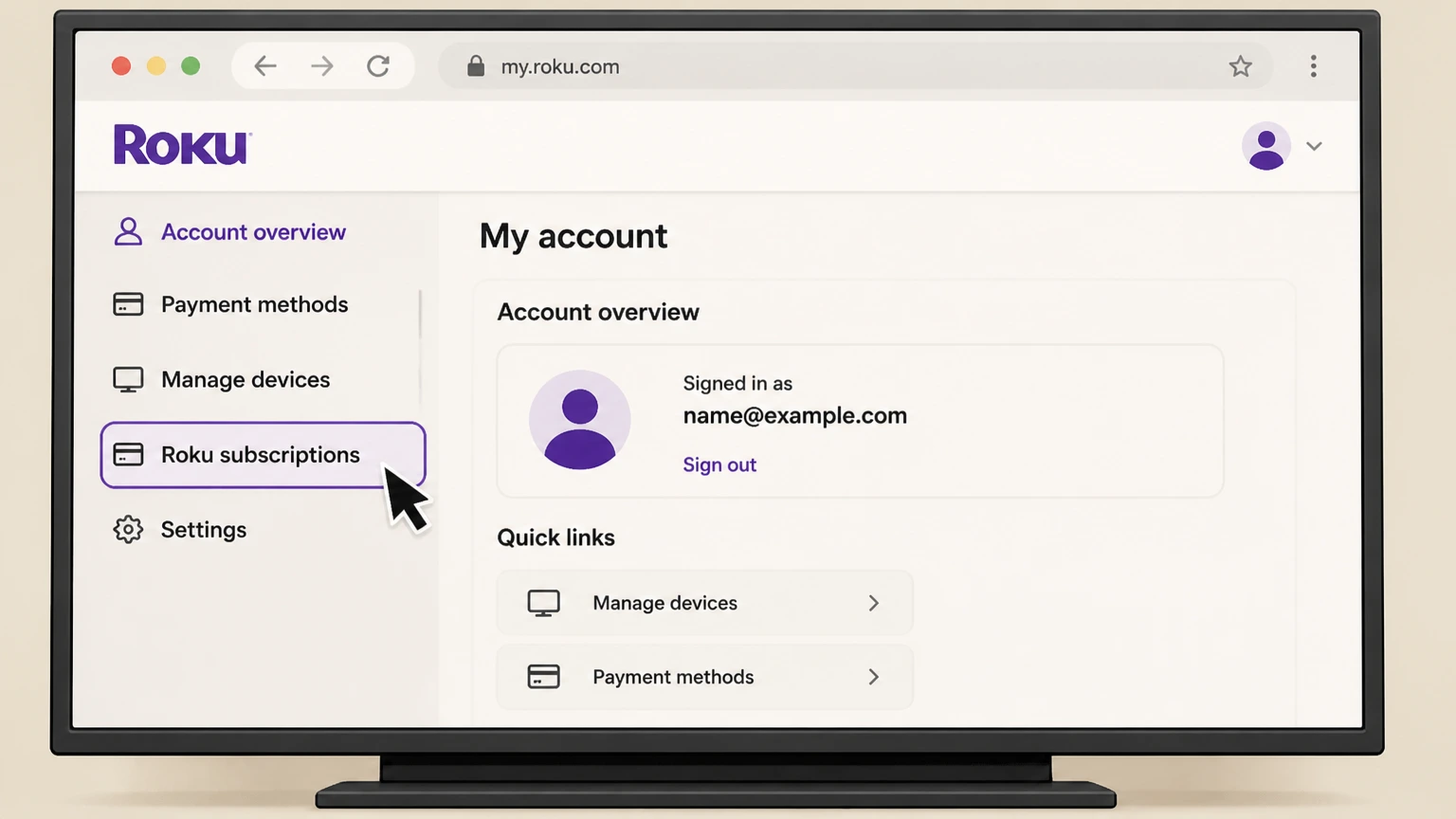 Acorn TV roku cancellation: Open Roku subscriptions