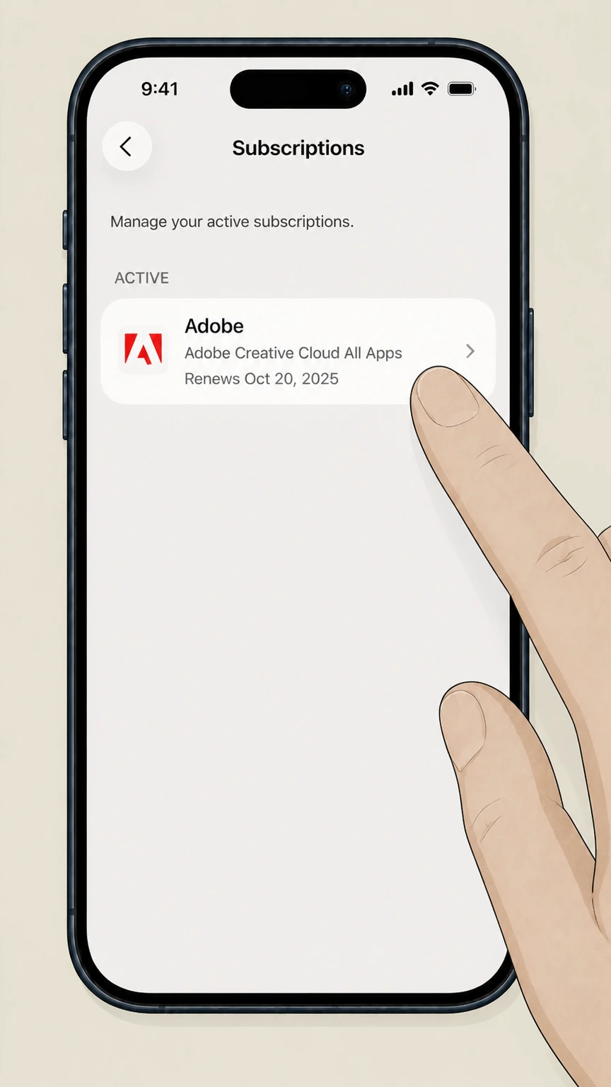 Adobe app-store cancellation: Choose the provider
