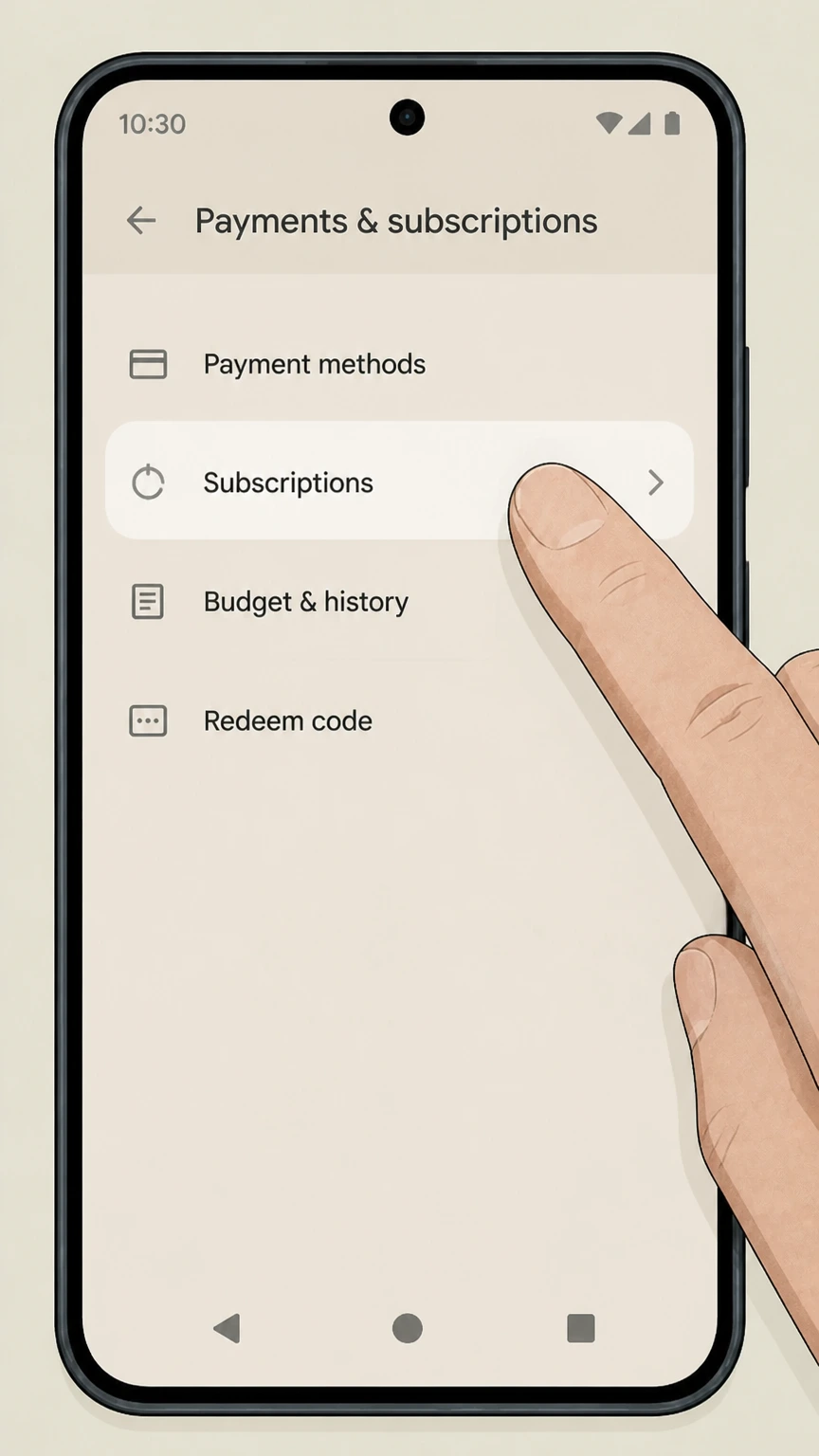 Adobe google-play cancellation: Open Subscriptions