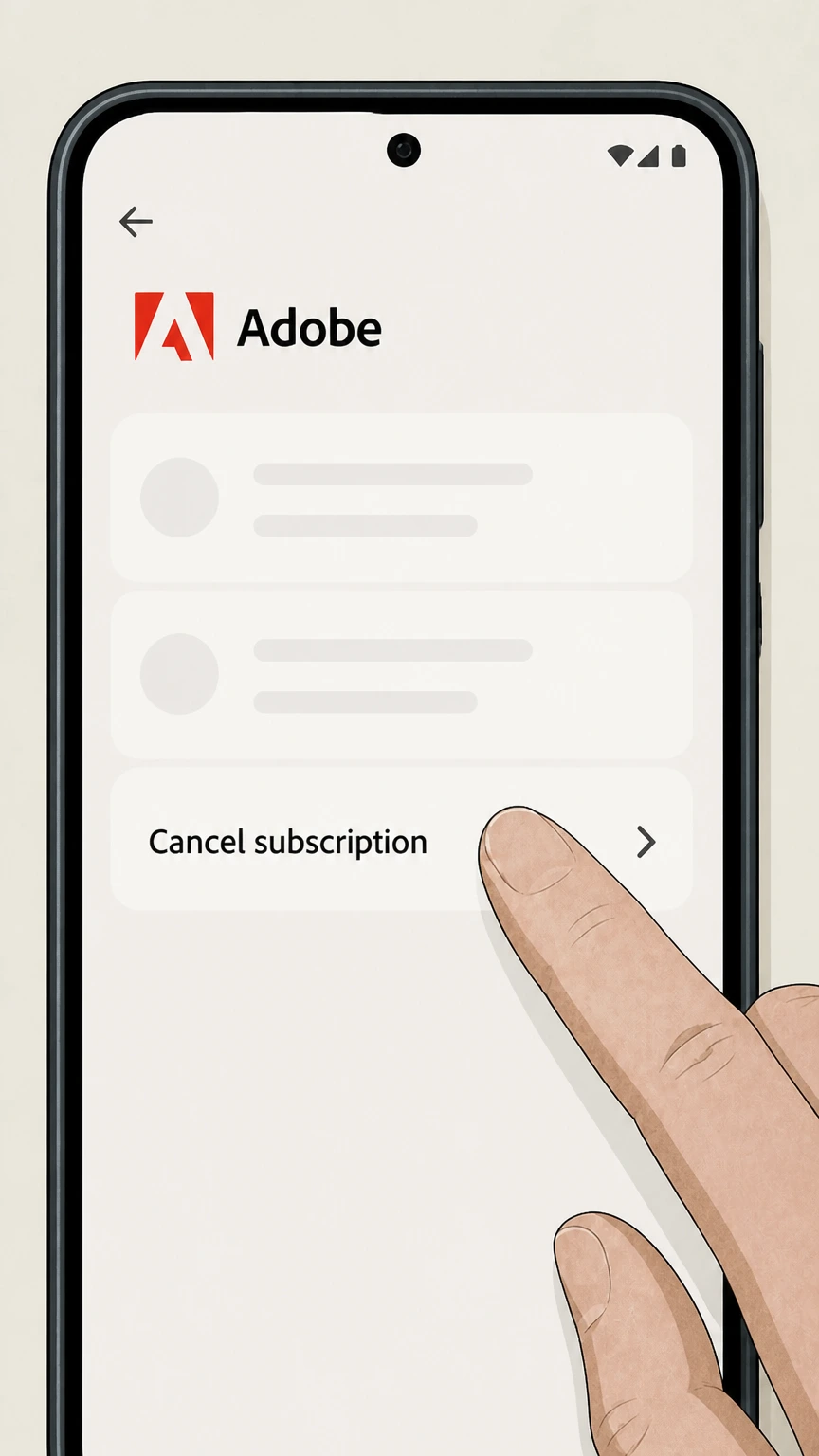 Adobe cancel a google play subscription: Choose Cancel subscription