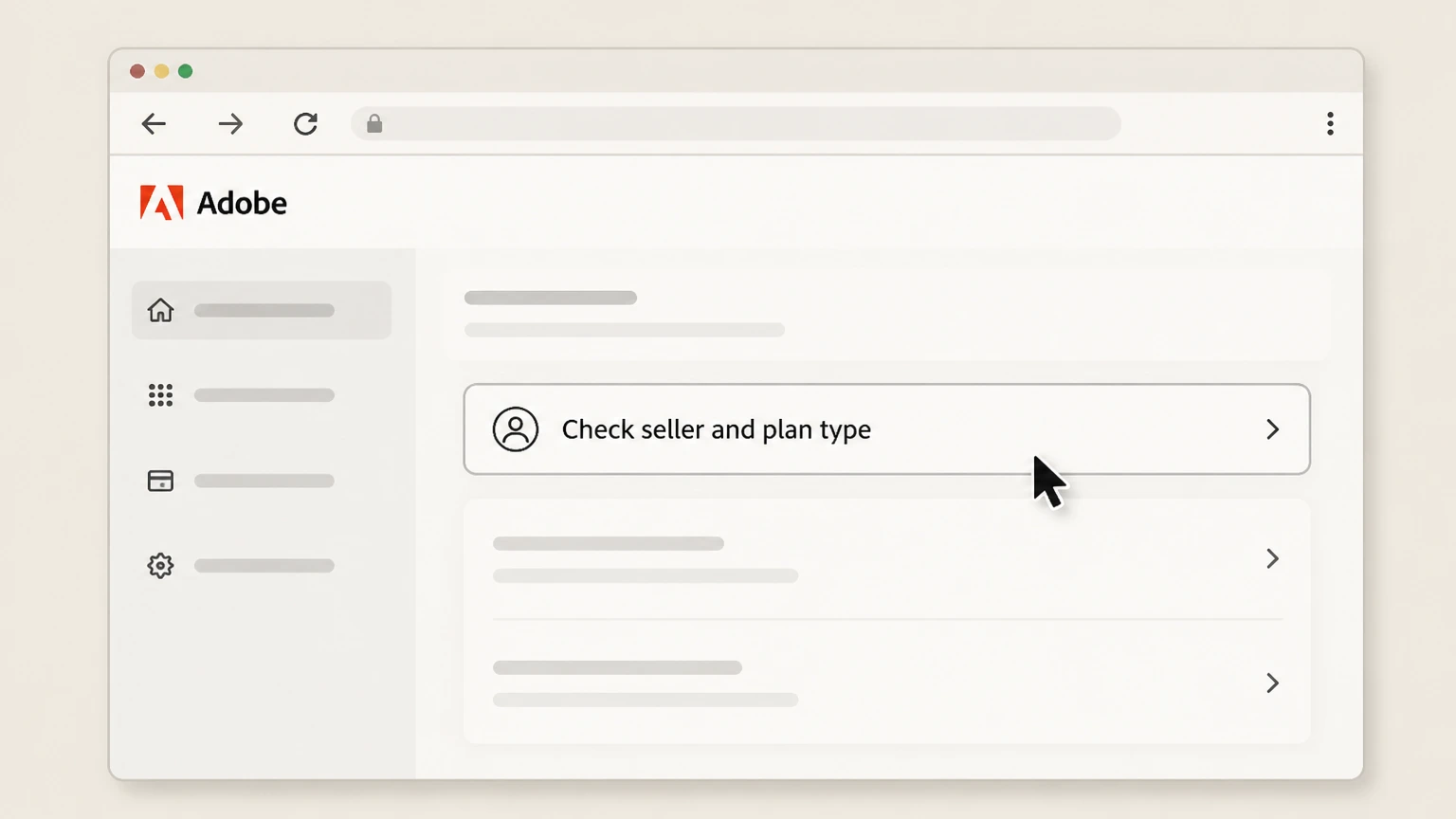 Adobe cancel on the provider website: Check seller and plan type