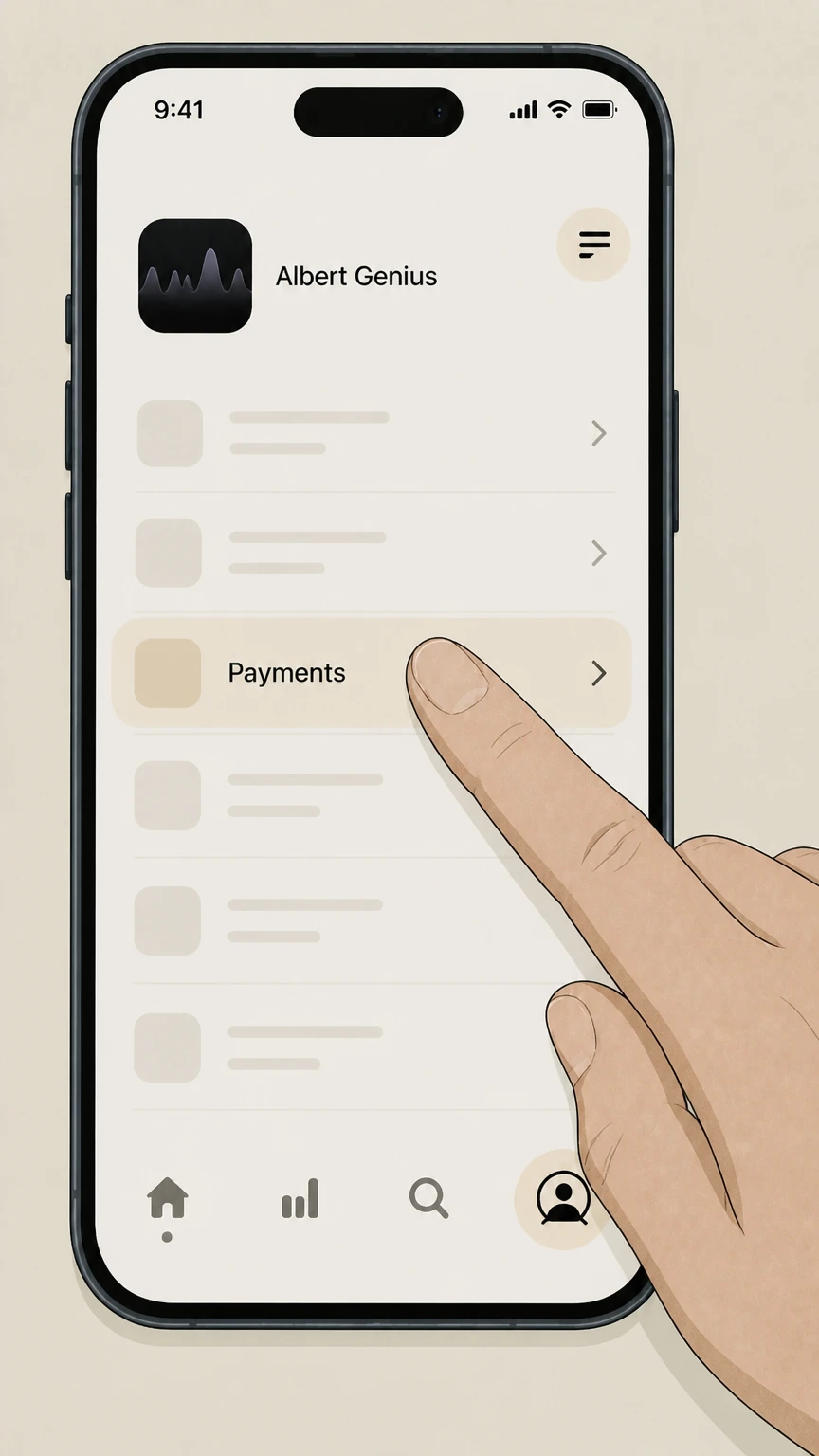 Albert Genius Albert mobile app: Tap Payments
