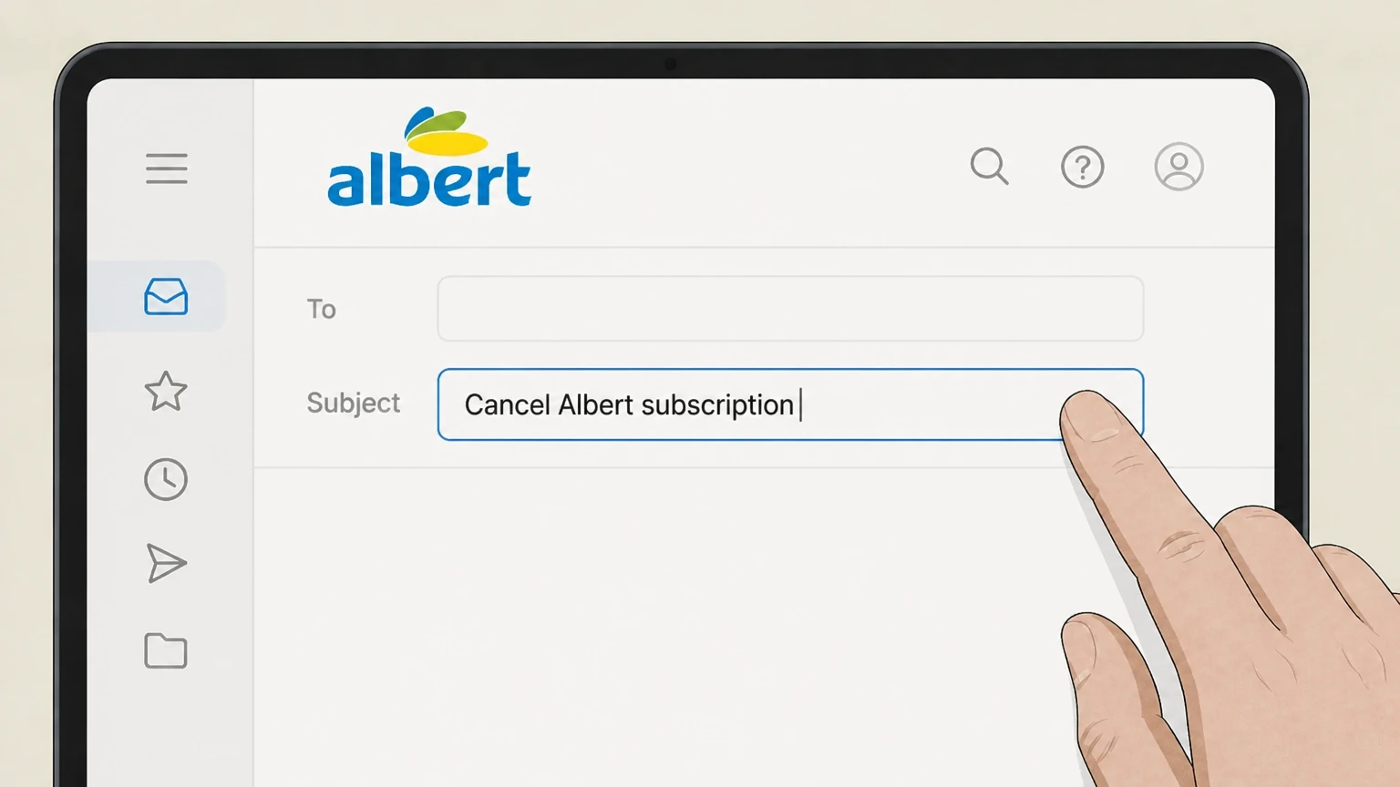 Albert Email support cancellation: Set a clear subject line