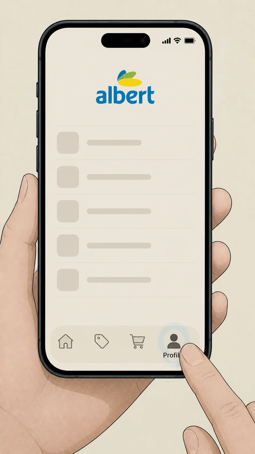 Albert Albert mobile app cancellation: Tap the Profile tab