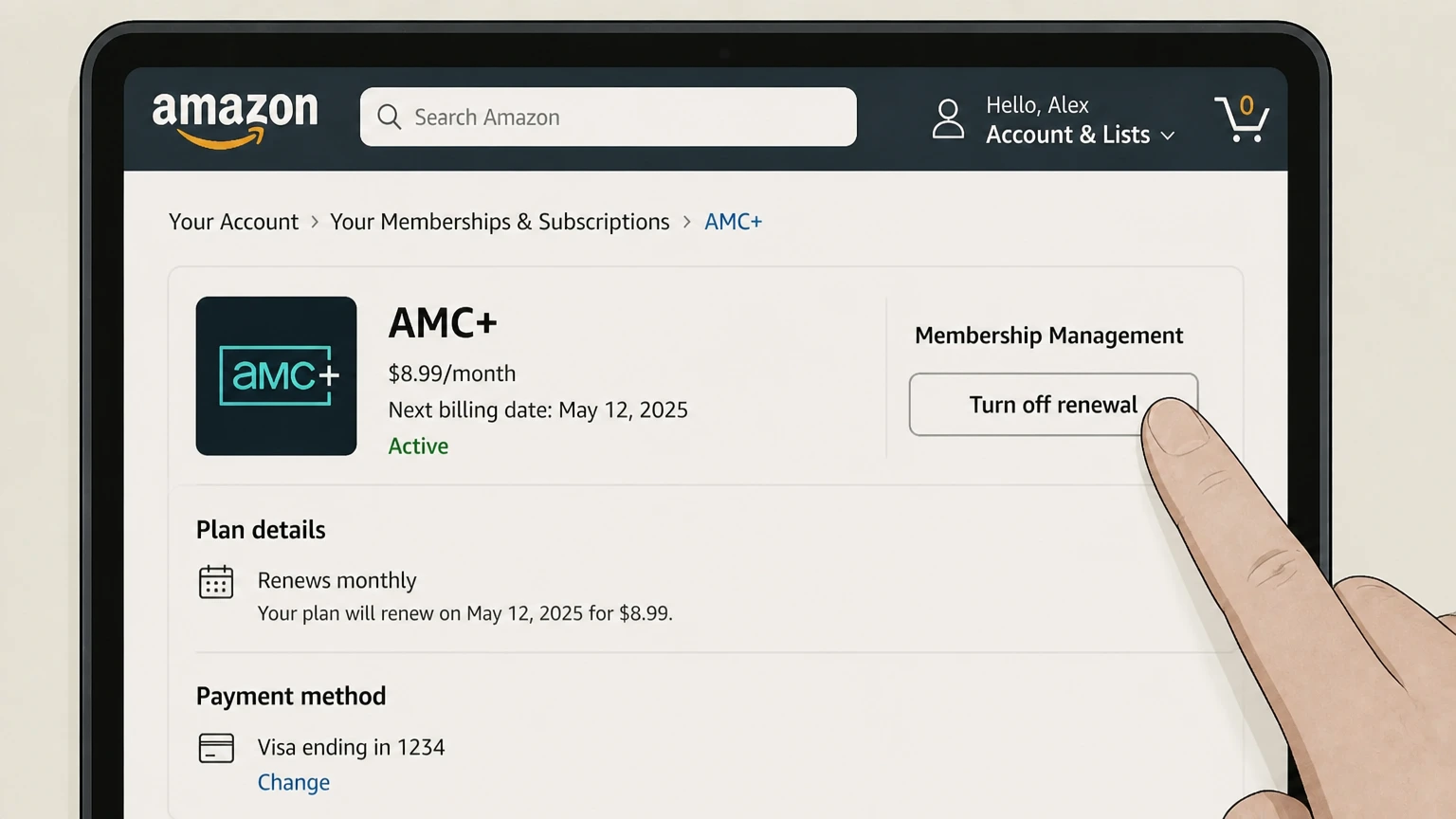 AMC+ amazon cancellation: Turn off renewal