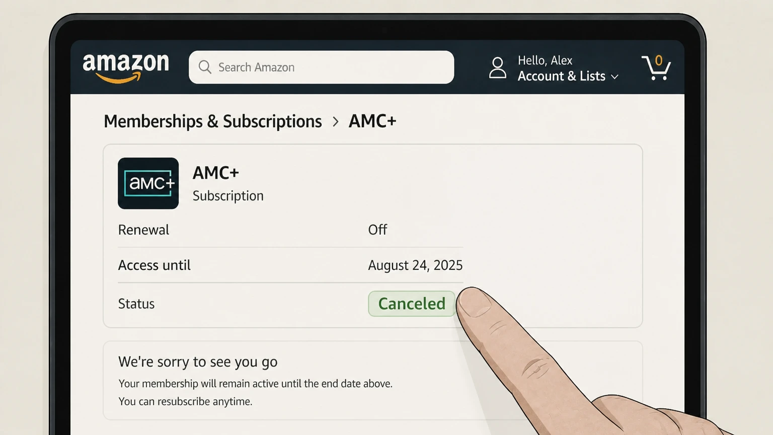 AMC+ amazon cancellation: Review the end date