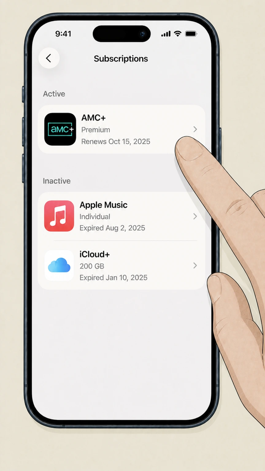 AMC+ ios cancellation: Choose AMC+