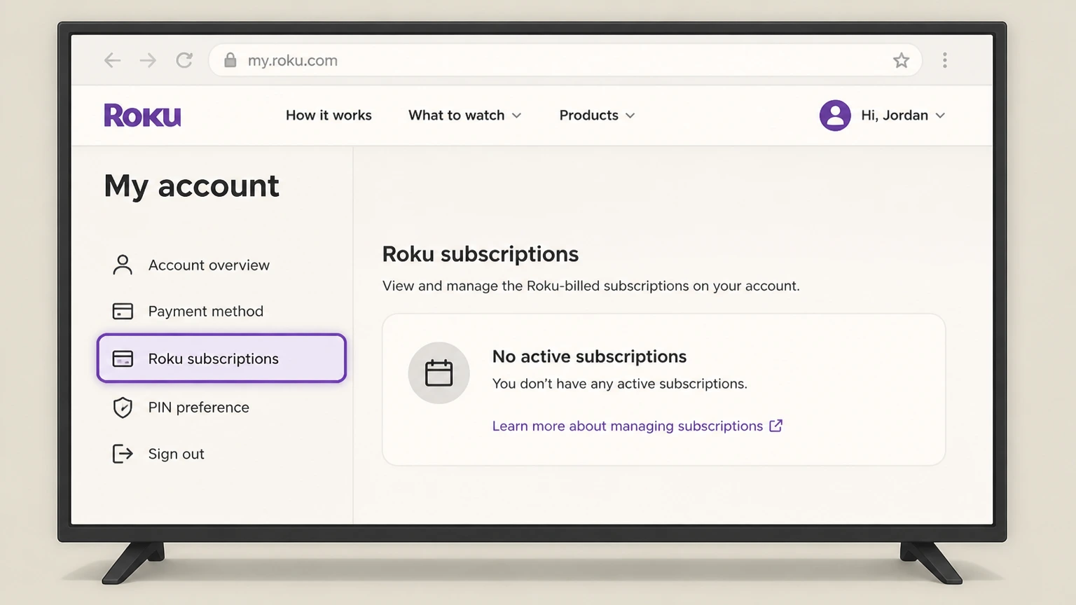 AMC+ roku cancellation: Open Roku subscriptions