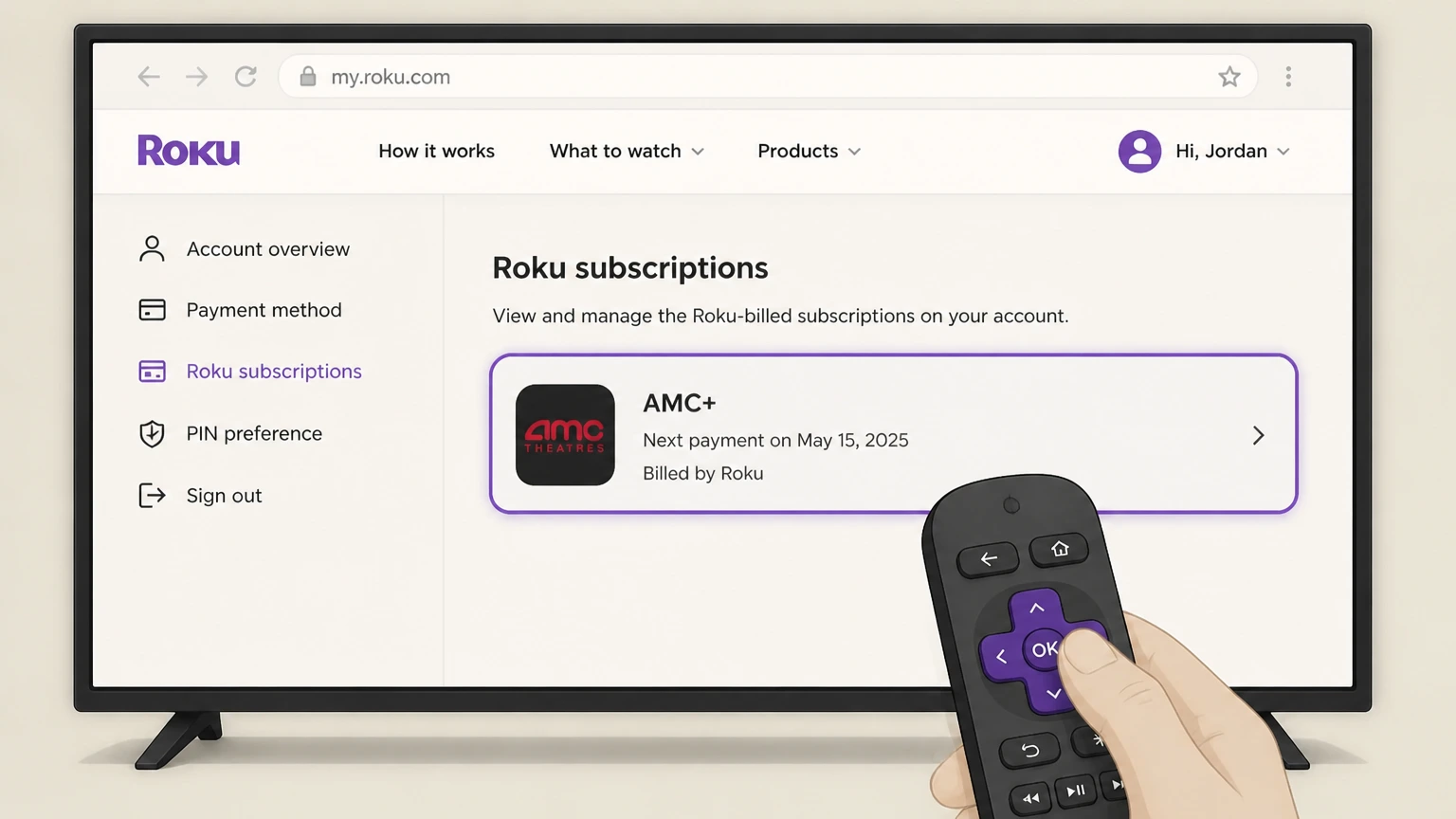 AMC+ roku cancellation: Choose AMC+