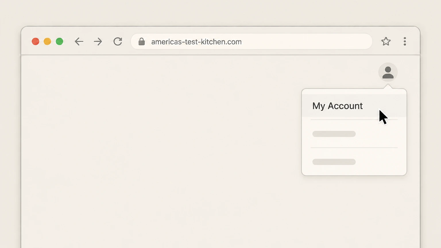 America's Test Kitchen Cancel website-billed Essential Membership or ATK Classes cancellation: Go to My Account