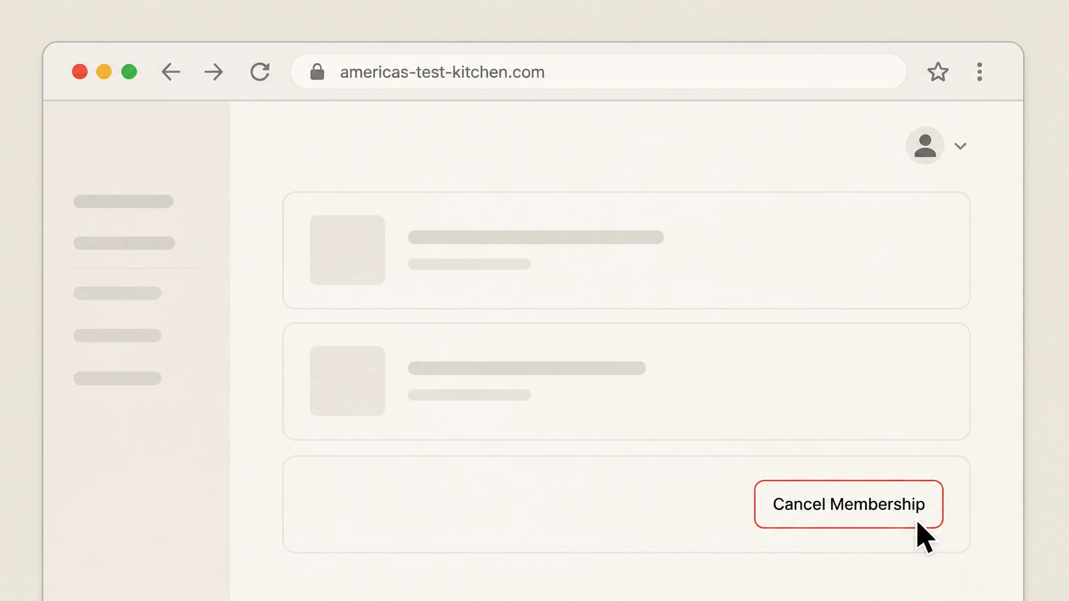 America's Test Kitchen Cancel website-billed Essential Membership or ATK Classes cancellation: Cancel the membership
