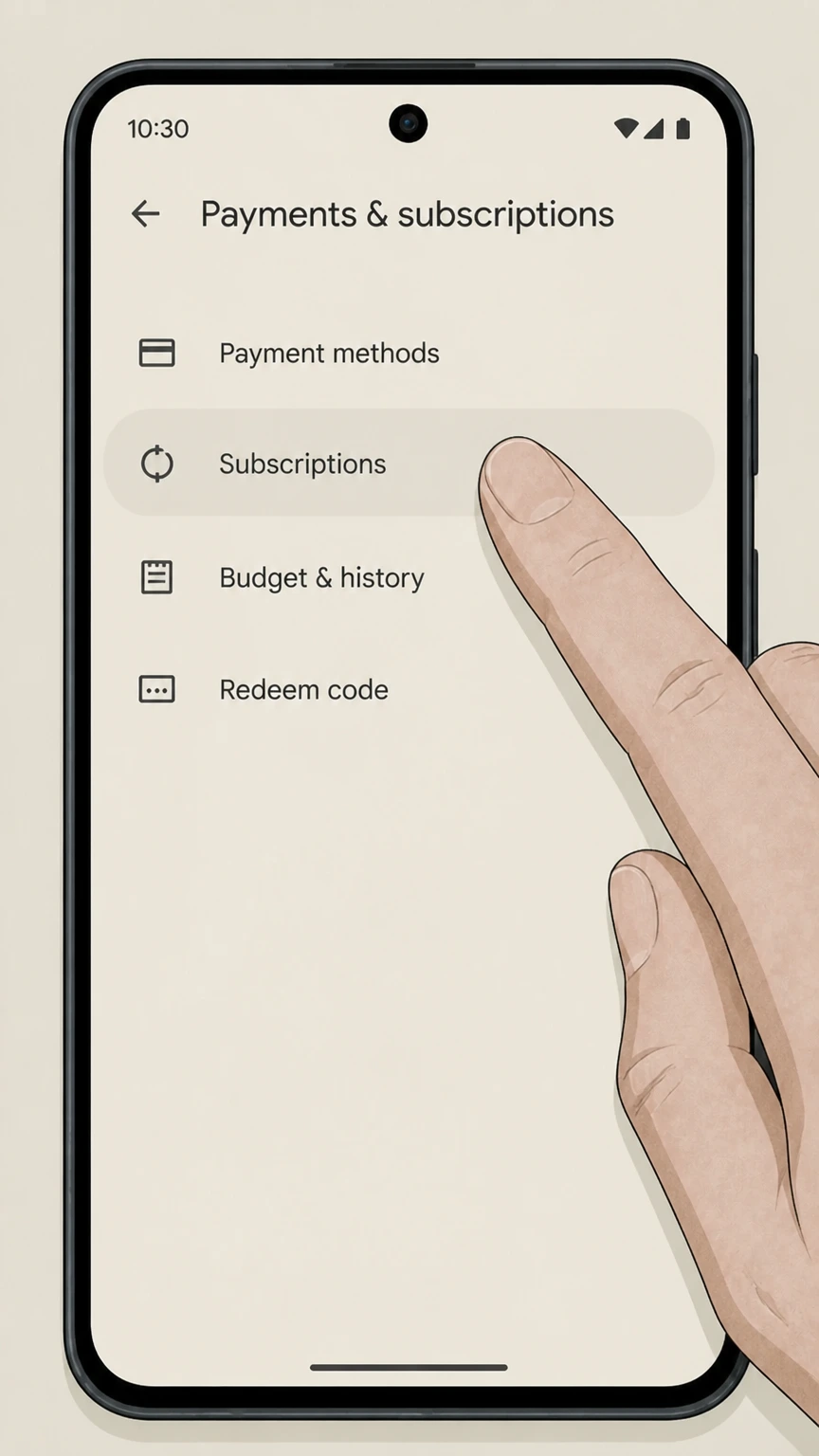 Apple Music google-play cancellation: Open Subscriptions