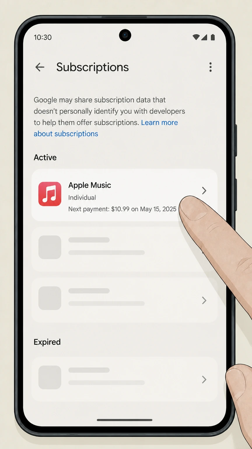 Apple Music google-play cancellation: Choose Apple Music