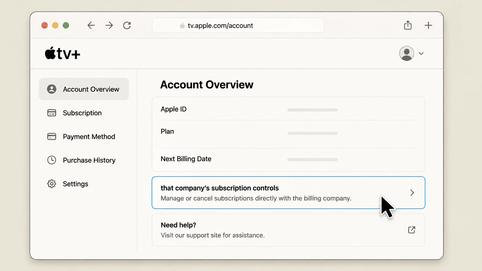 Apple TV+ billing-partner cancellation: Open that company’s subscription controls