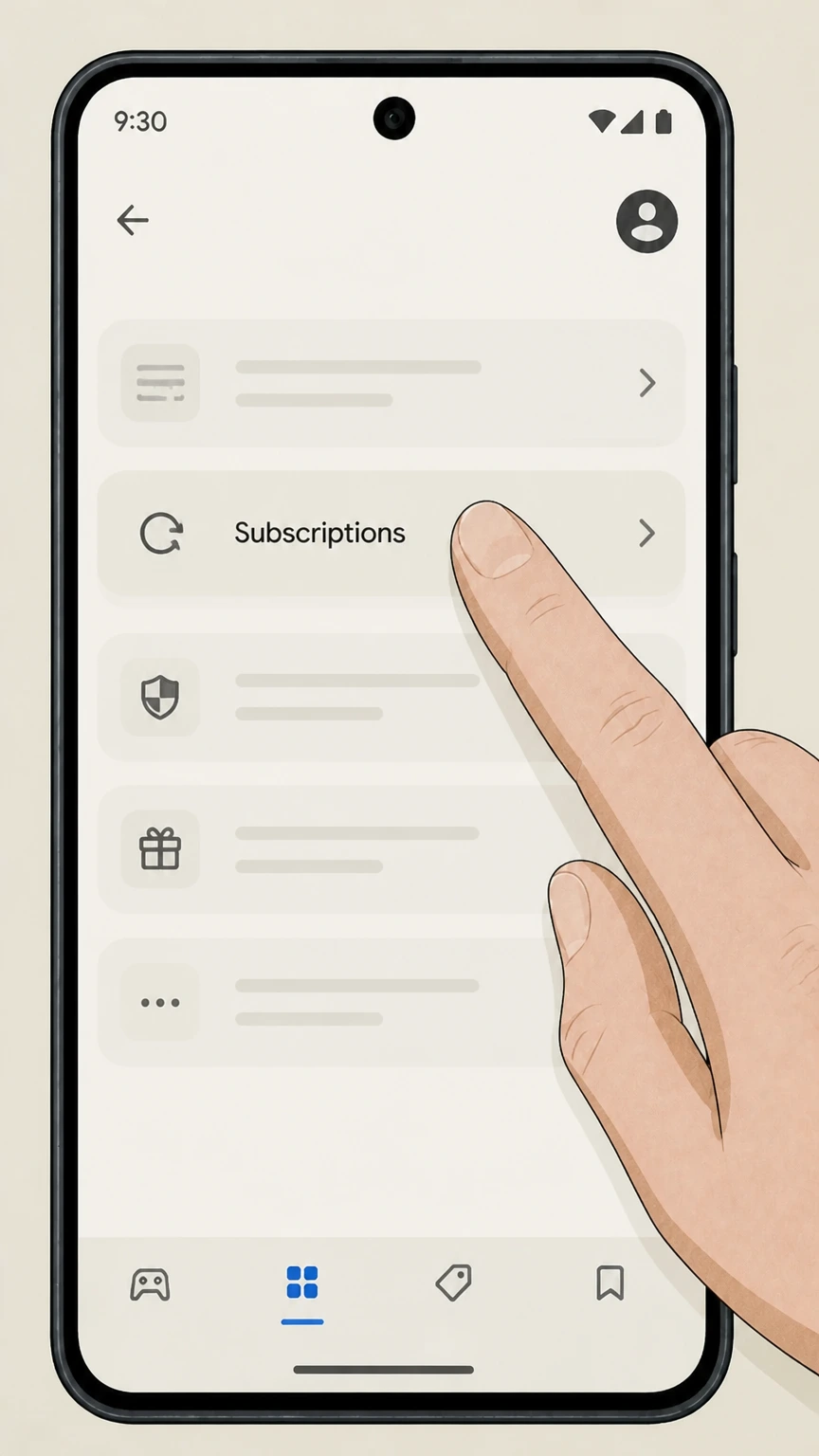 Architectural Digest Google Play-billed Architectural Digest India app subscription cancellation: Open your Subscriptions list