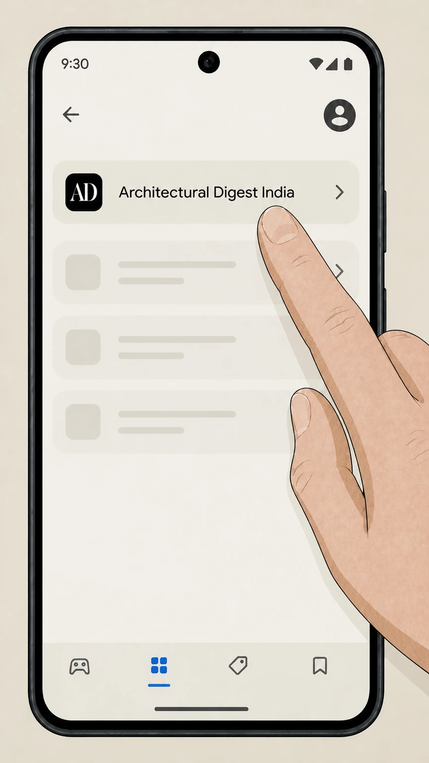Architectural Digest Google Play-billed Architectural Digest India app subscription cancellation: Select the Architectural Digest subscription