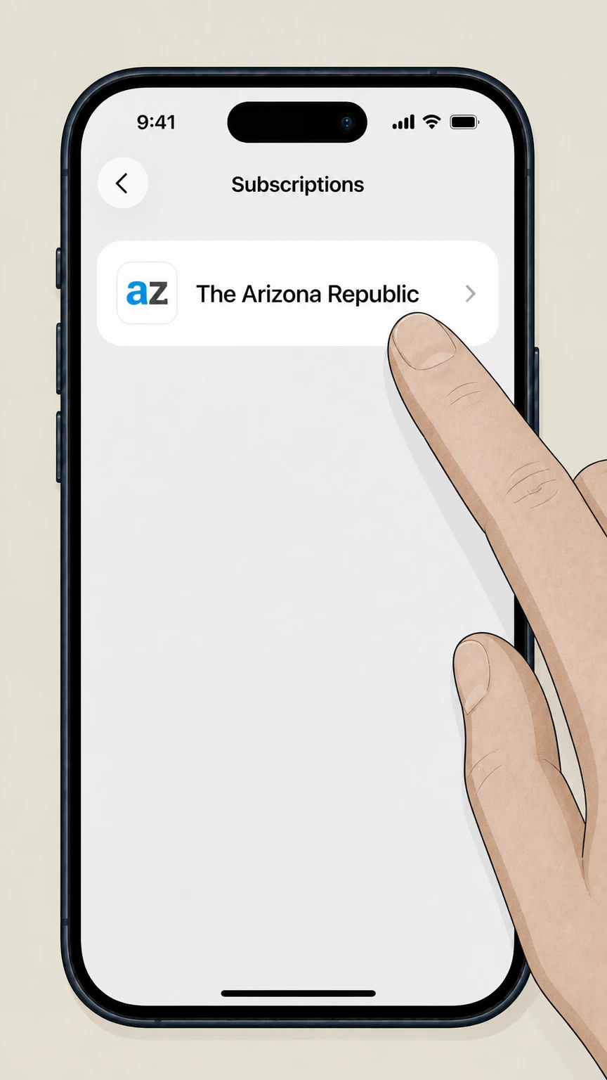 The Arizona Republic Apple App Store (iPhone or iPad) cancellation: Select The Arizona Republic