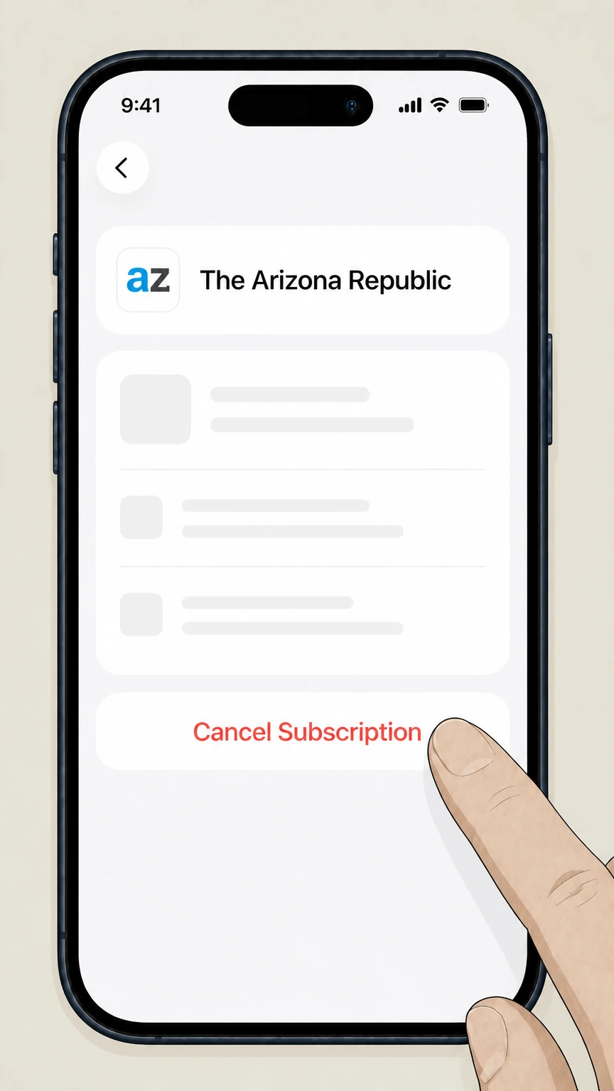 The Arizona Republic Apple App Store (iPhone or iPad) cancellation: Cancel the subscription