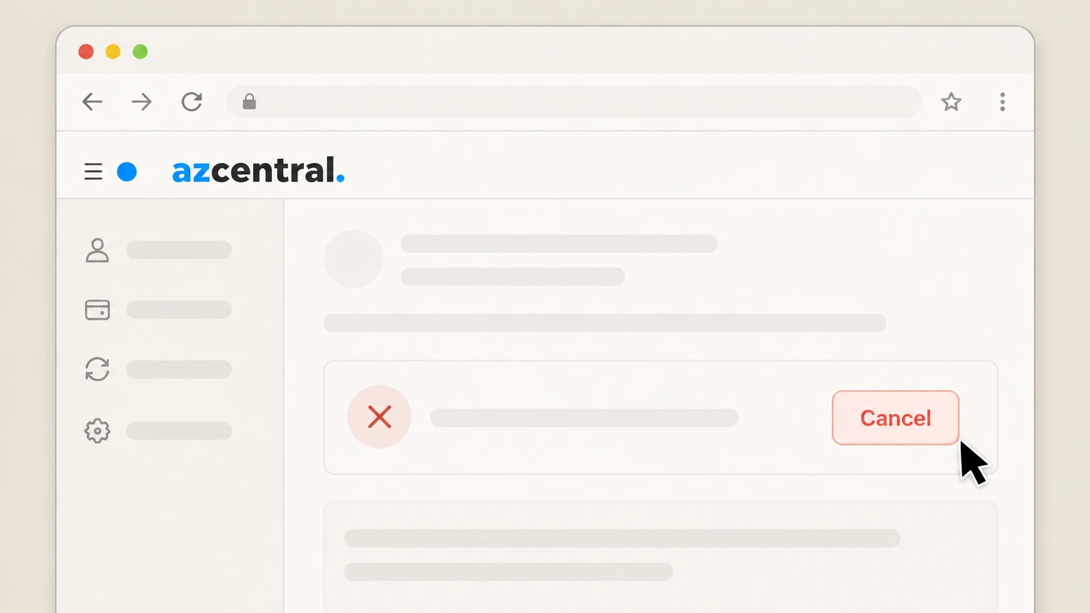 The Arizona Republic Website Account Management (eligible states only) cancellation: Select the cancellation option