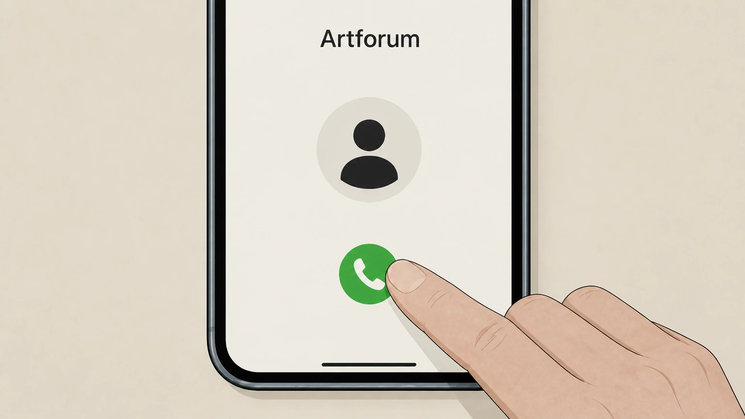Editorial illustration for Request cancellation and record the result in the Artforum phone cancellation route for Artforum