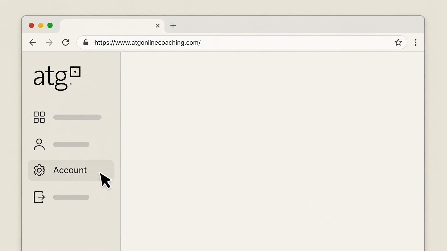Athletic Truth Group ATG website account (direct billing): Open your Account settings