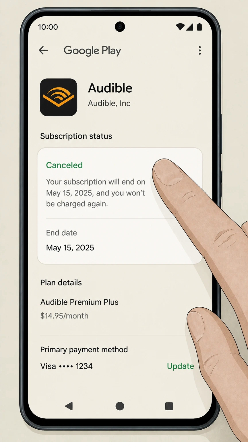 Audible google-play cancellation: Save the expiration date