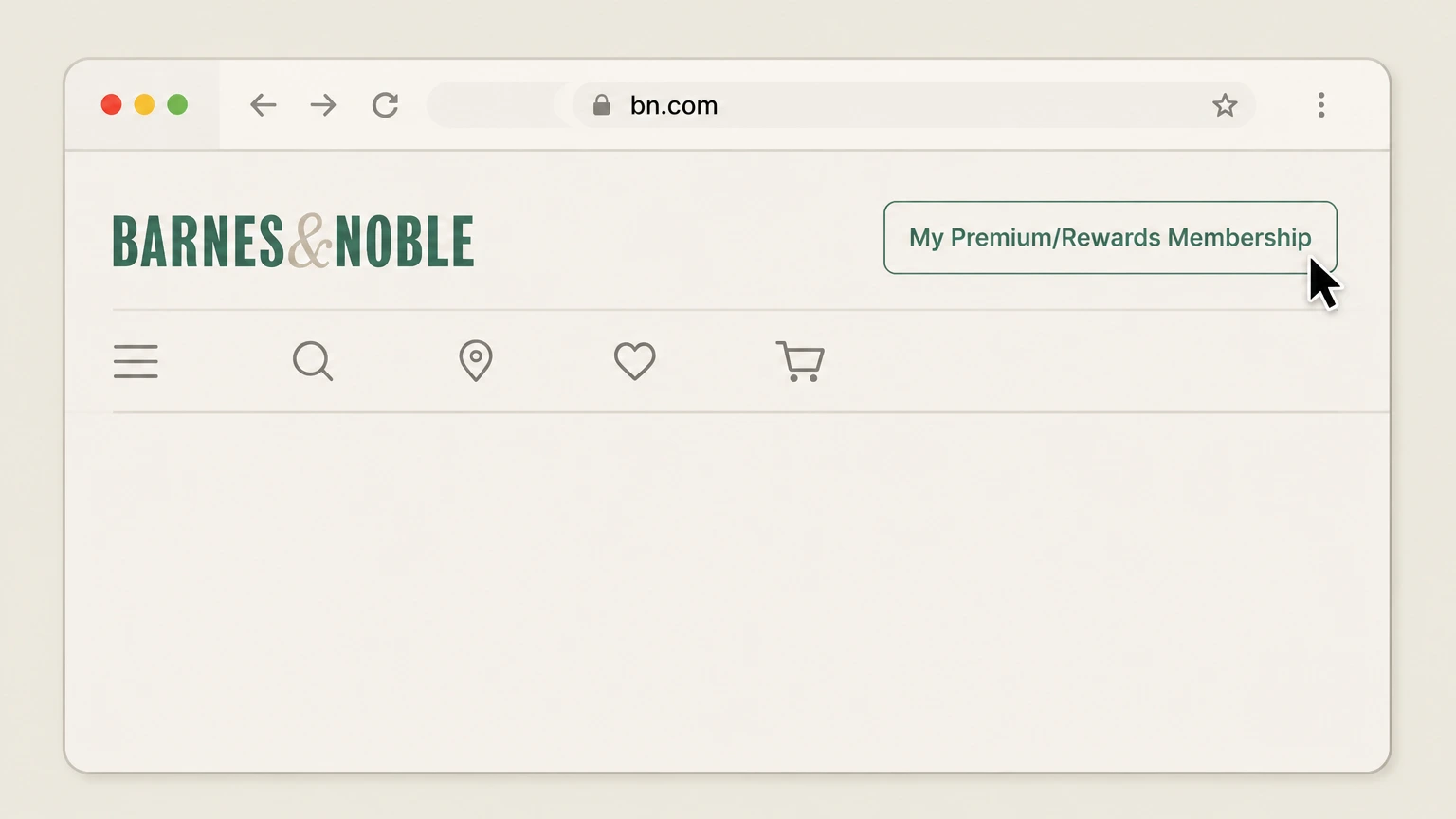 Barnes & Noble BN.com account – turn off automatic renewal cancellation: Open the Membership area