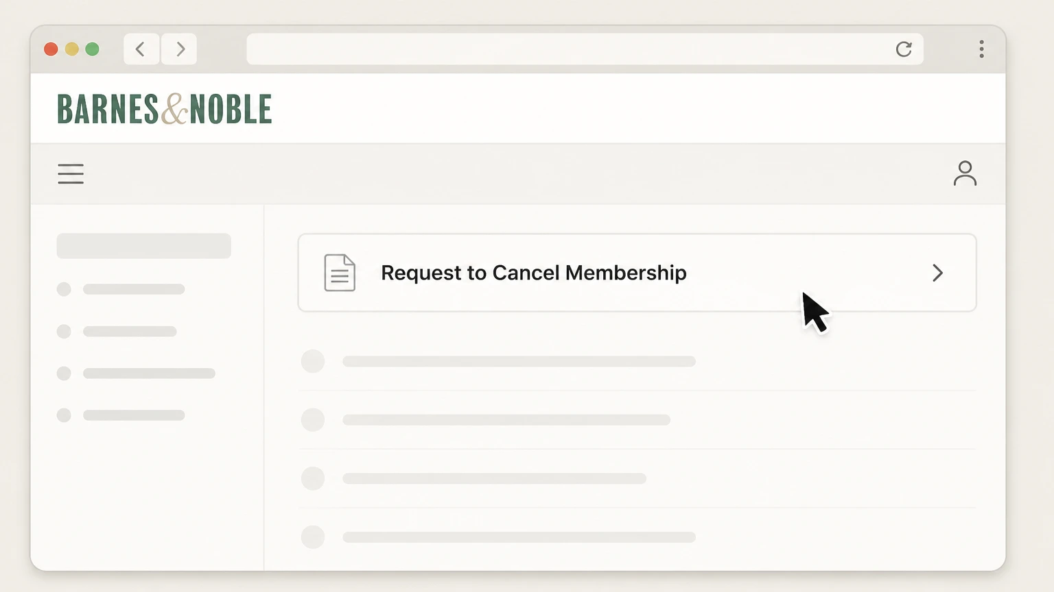 Barnes & Noble Request to Cancel Membership form (bn.com/memberautorenewal) cancellation: Open the Request to Cancel Membership form