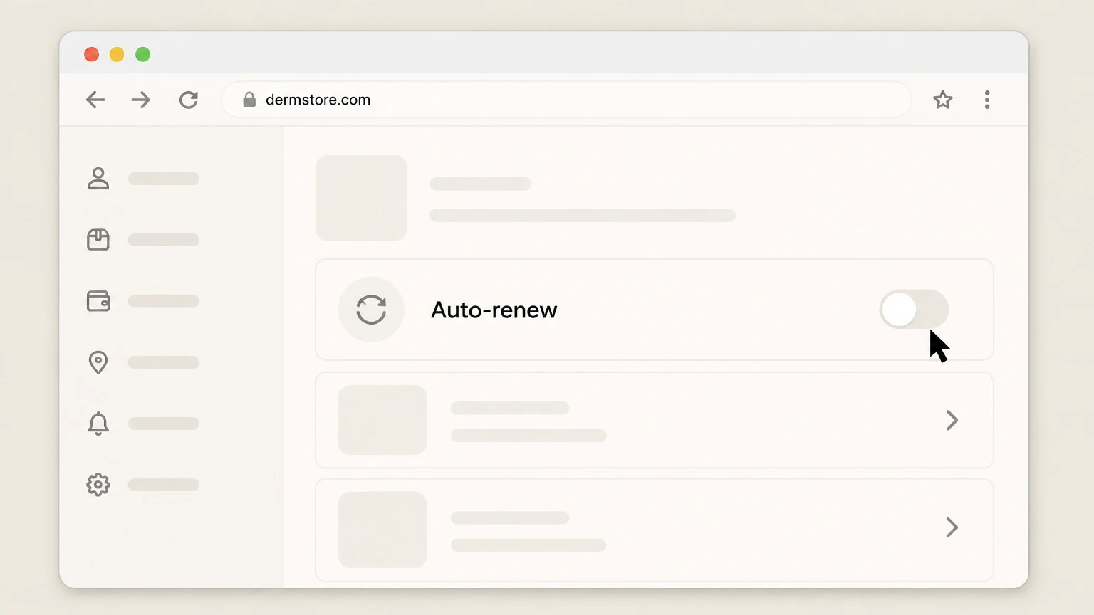 BeautyFIX by Dermstore Dermstore account on web browser cancellation: Turn off auto-renew for BeautyFIX