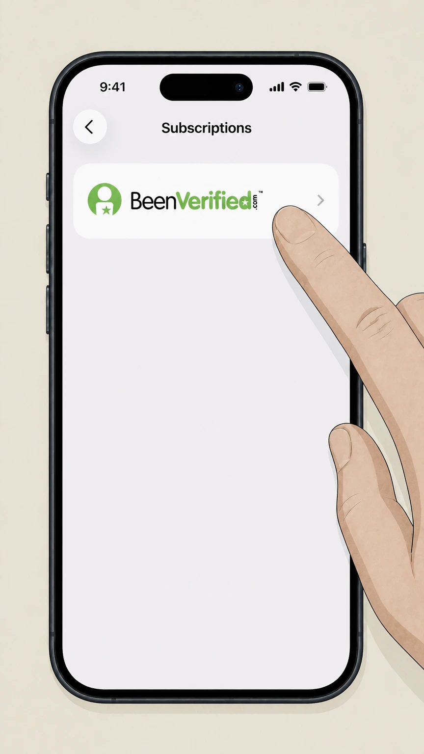 BeenVerified Cancel BeenVerified subscription on iPhone cancellation: Select BeenVerified