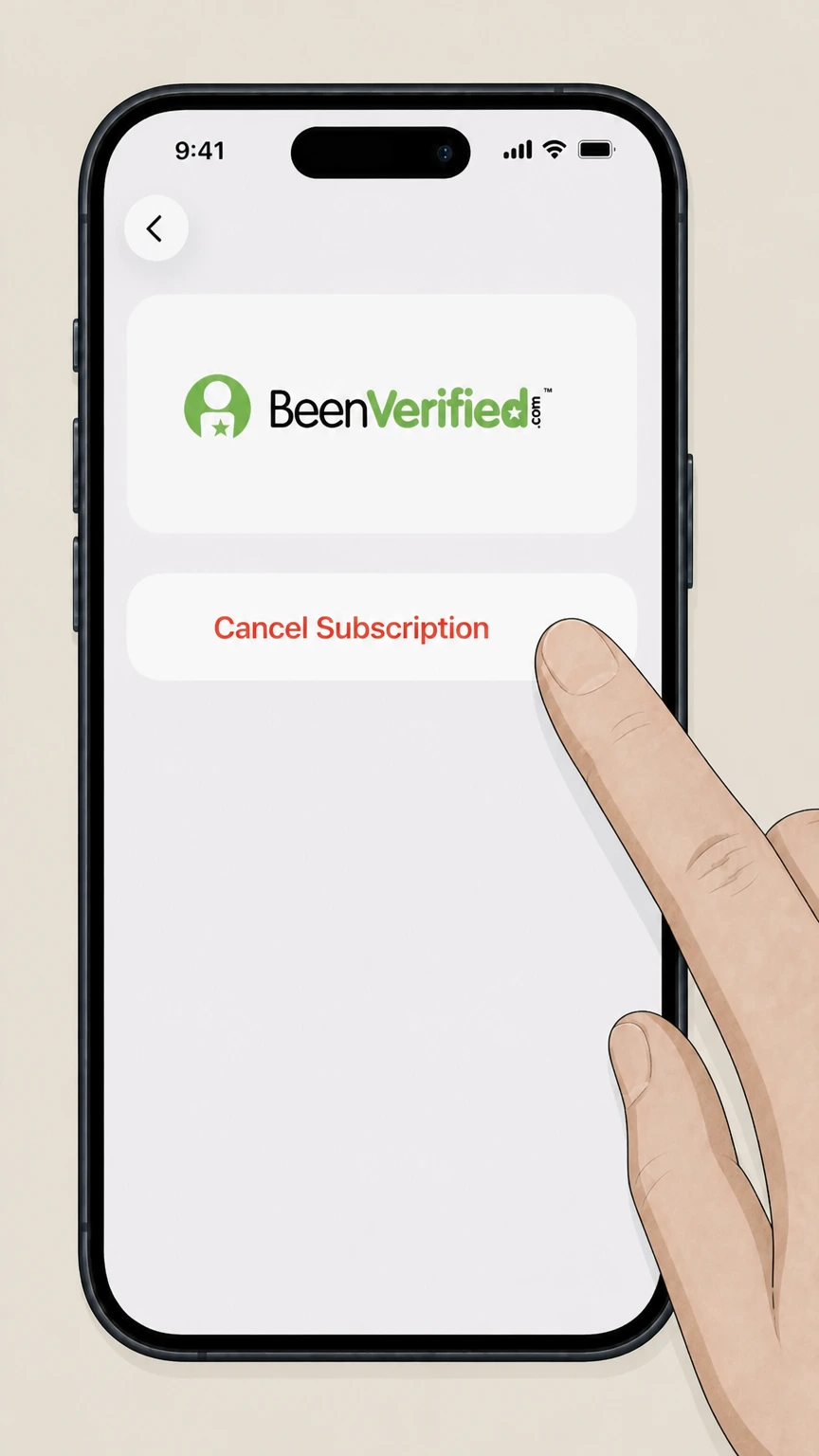 BeenVerified Cancel BeenVerified subscription on iPhone cancellation: Cancel the subscription