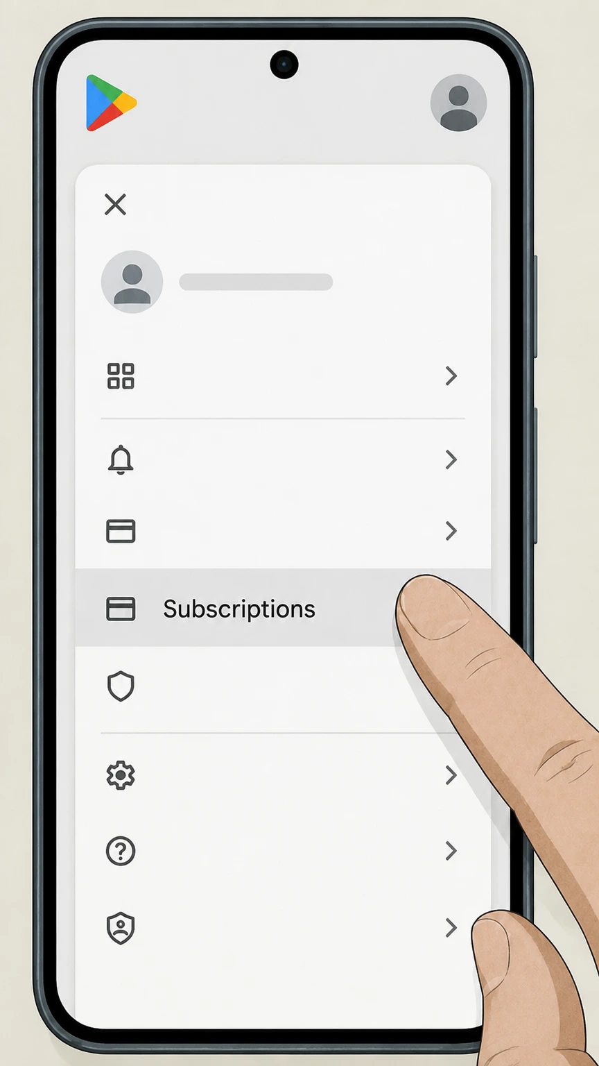 beIN SPORTS CONNECT Google Play on Android cancellation: Open Google Play subscriptions