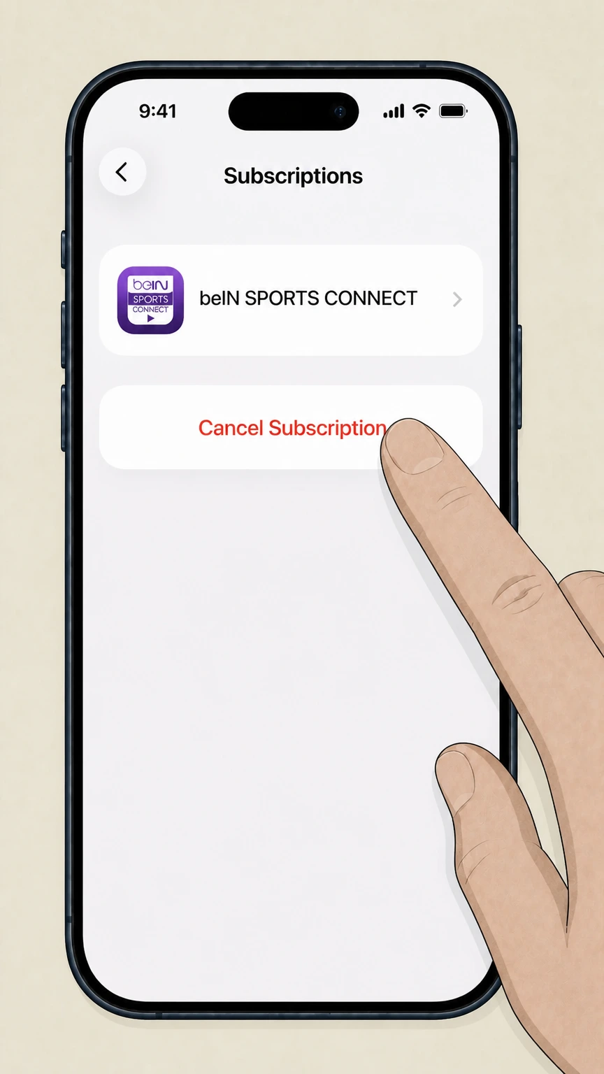 beIN SPORTS CONNECT Apple iPhone / iPad / Apple TV cancellation: Cancel the subscription