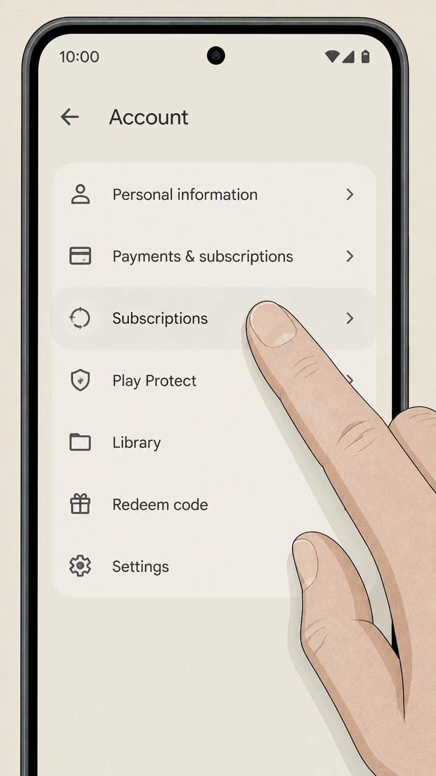 BetterMe google-play cancellation: Open Subscriptions