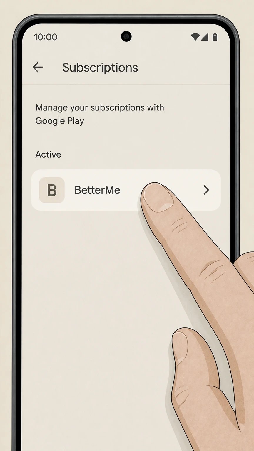 BetterMe google-play cancellation: Choose BetterMe