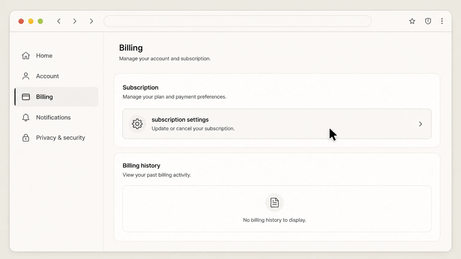BetterMe web cancellation: Open subscription settings
