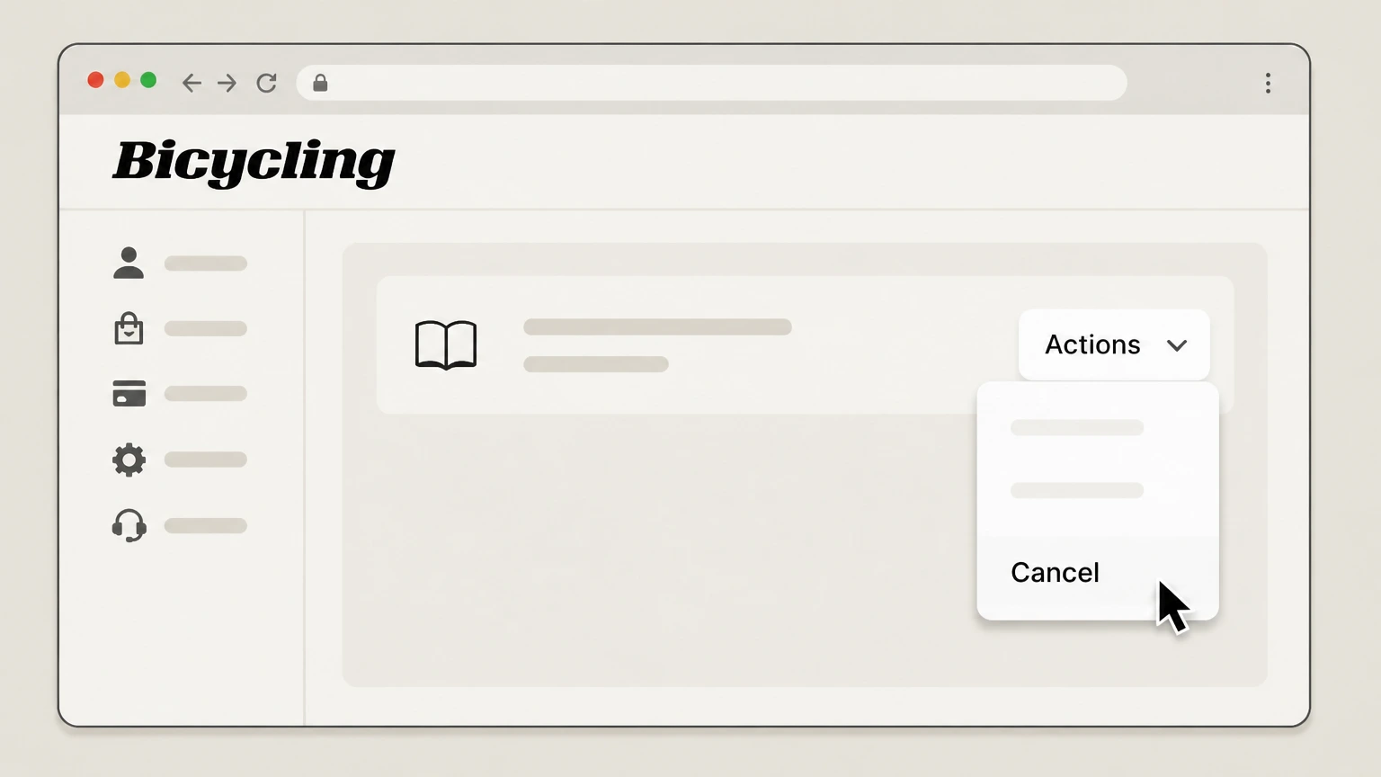 Bicycling Cancel a direct-billed Bicycling print subscription online cancellation: Cancel an unpaid subscription from the Actions menu