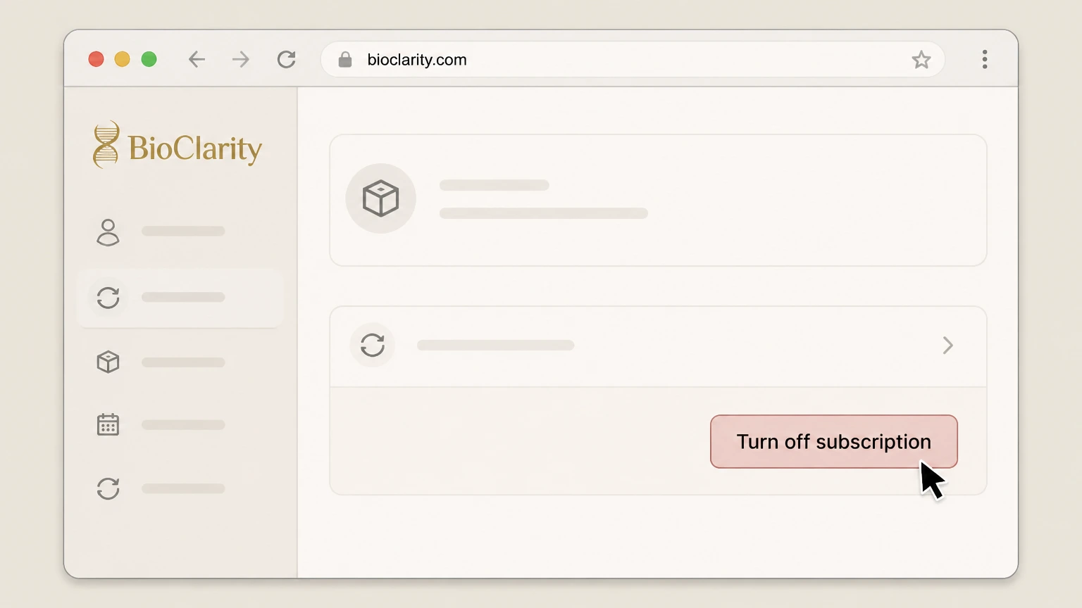 BioClarity BioClarity.com account: Turn off the auto-ship subscription