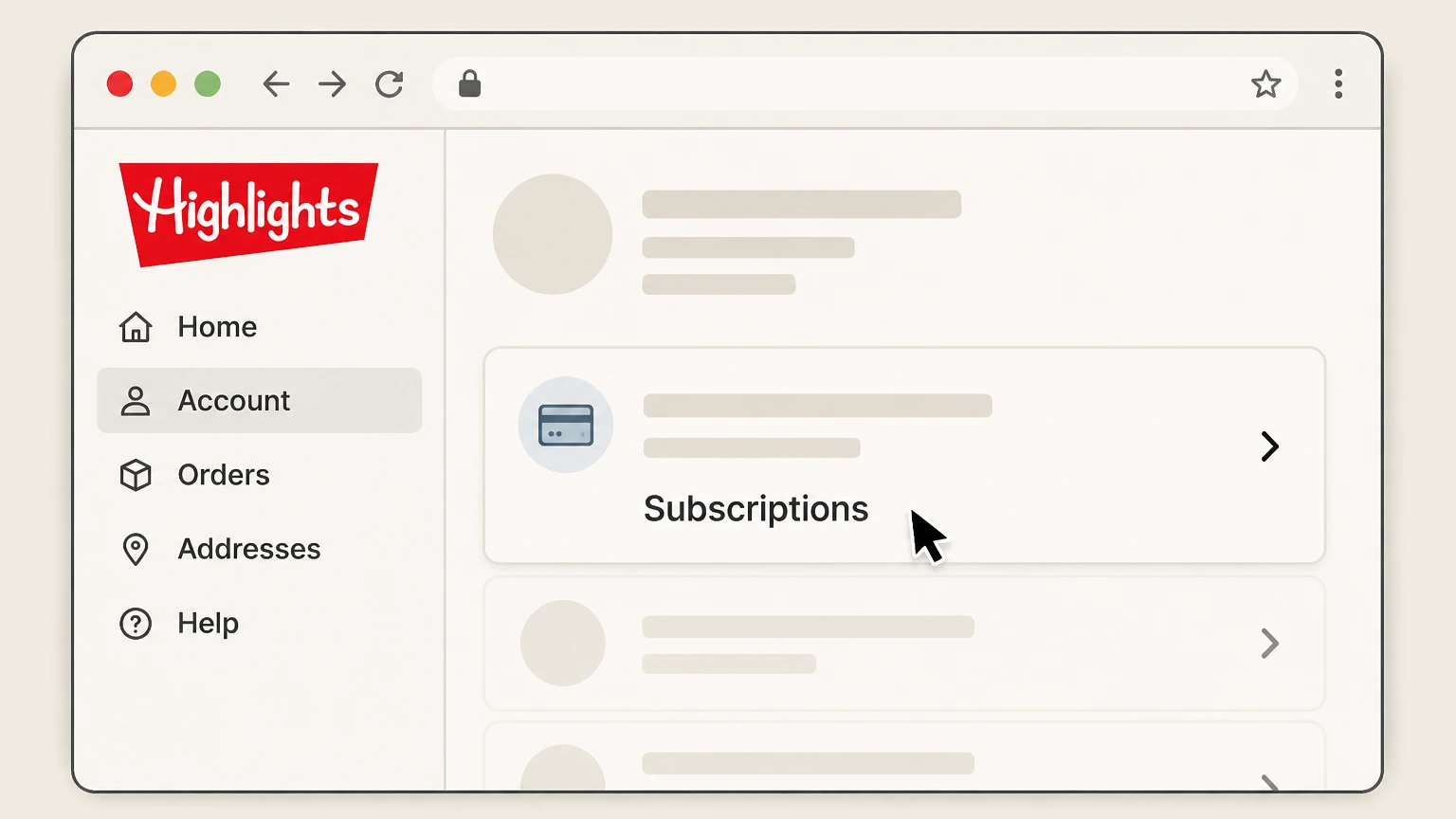 Bitsbox Bitsbox website (Grownup account) cancellation: Open your subscription settings