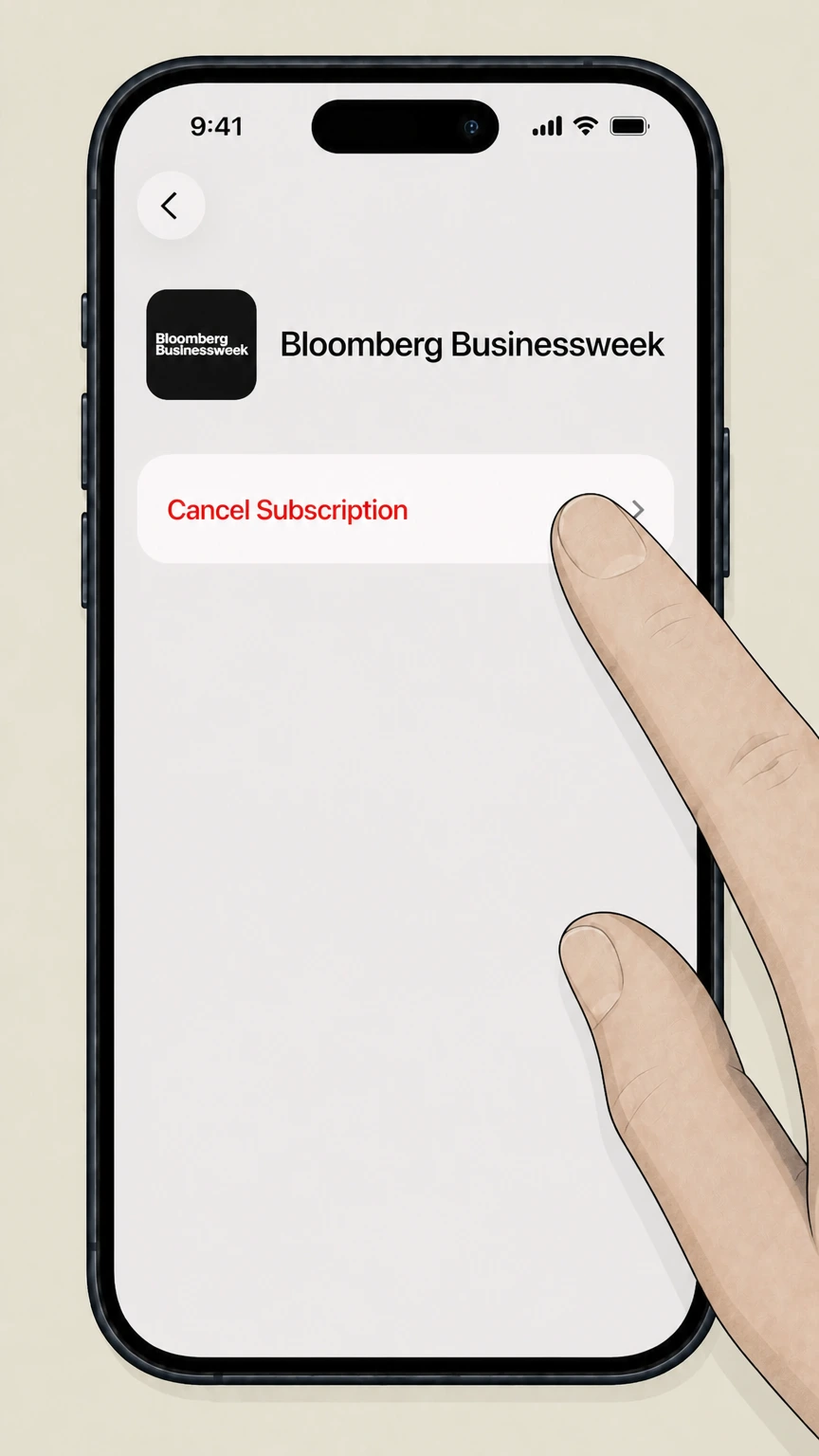 Bloomberg Businessweek Cancel an Apple‑billed Bloomberg or Businessweek subscription on iPhone cancellation: Cancel the subscription