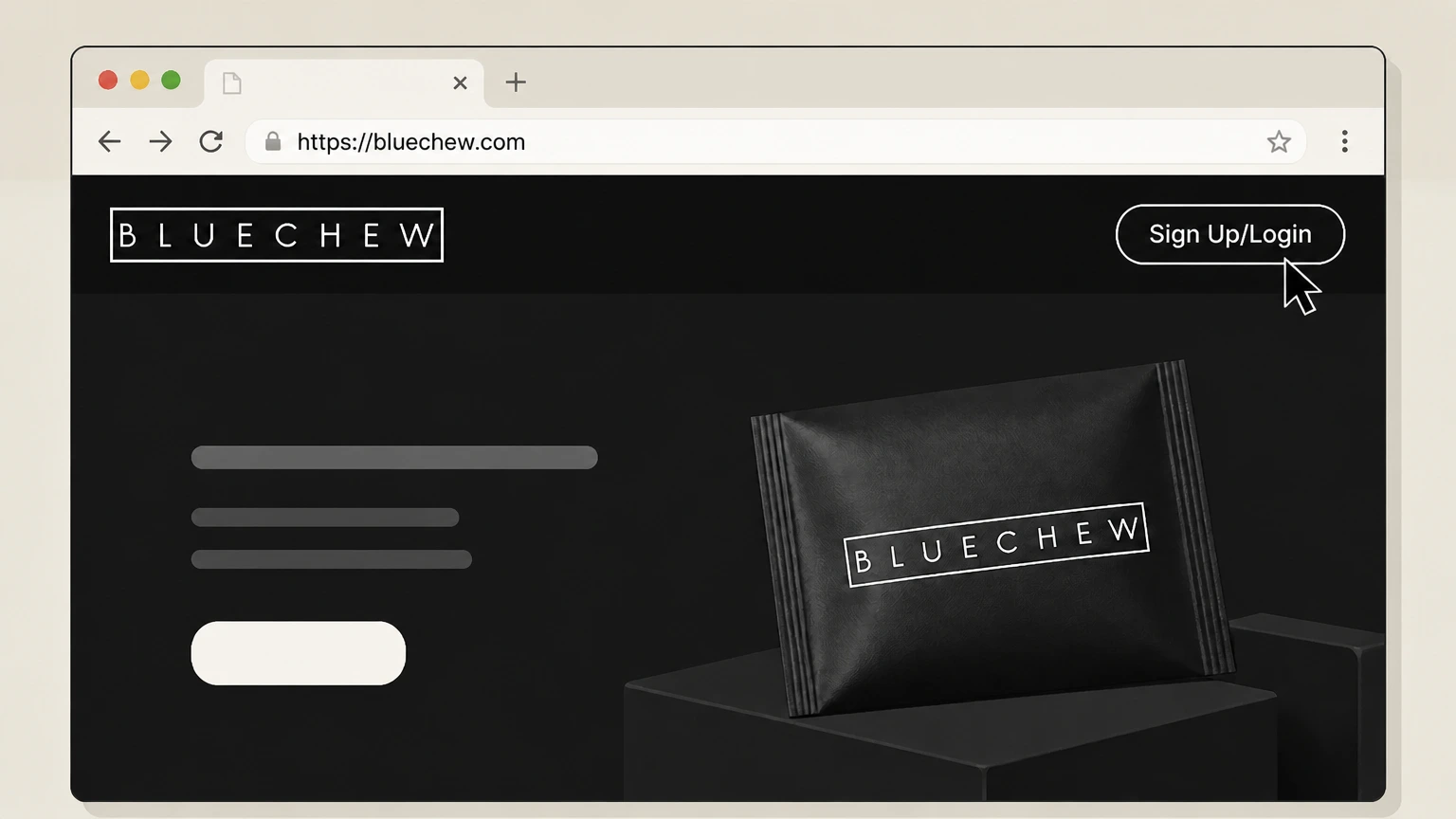 BlueChew BlueChew website account cancellation: Open the login form