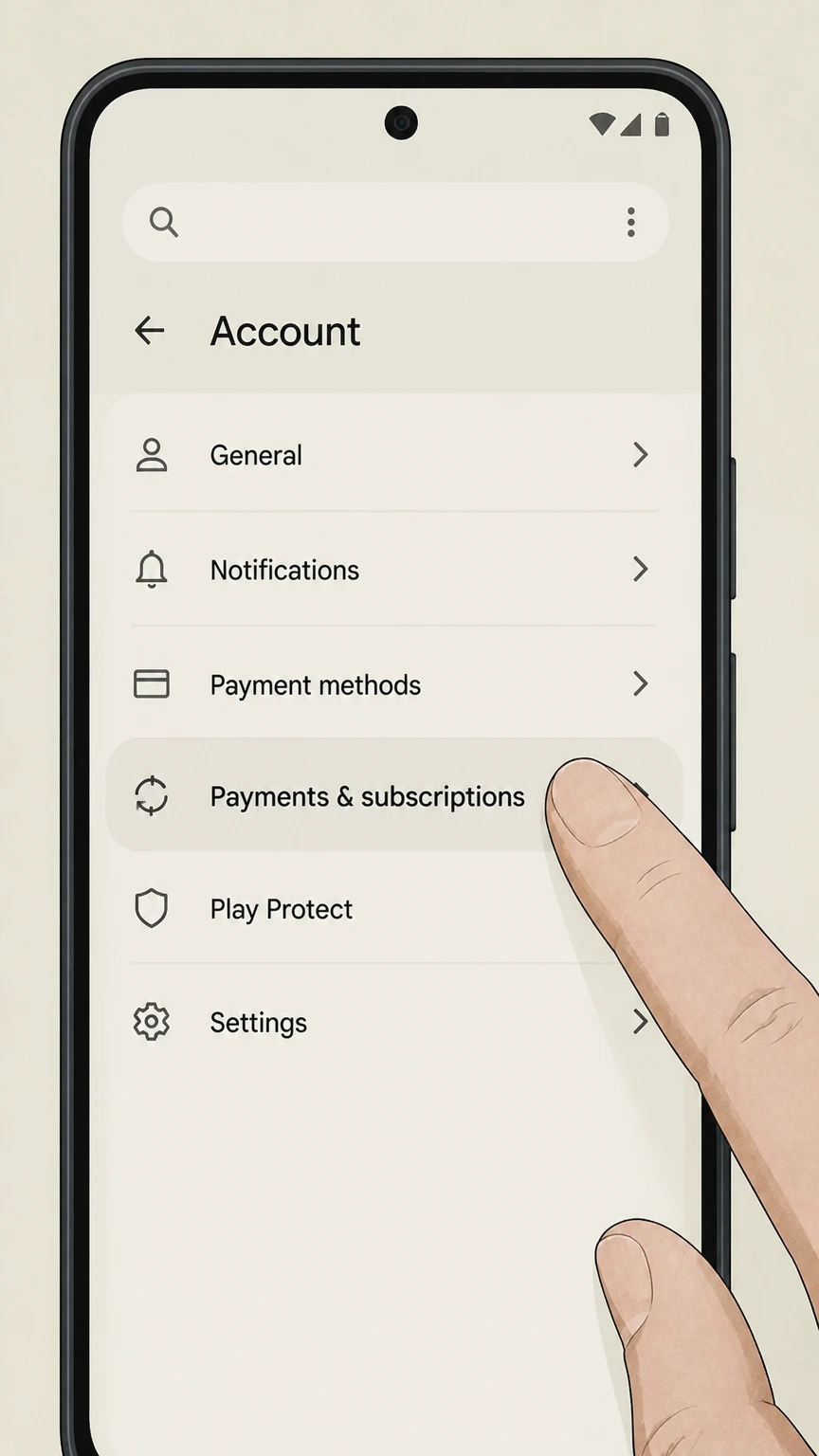 BODi google-play cancellation: Open Payments & subscriptions