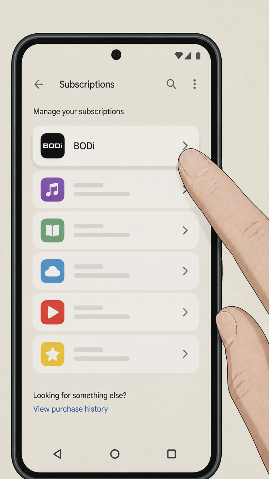 BODi google-play cancellation: Choose BODi
